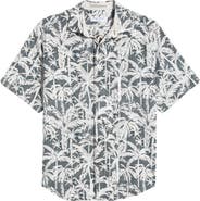 Tommy Bahama Nova Wave Nero Palms Short Sleeve Seersucker Button-Up Shirt