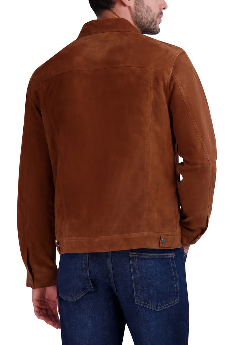 Suede Trucker Jacket, Alternate, color, COGNAC