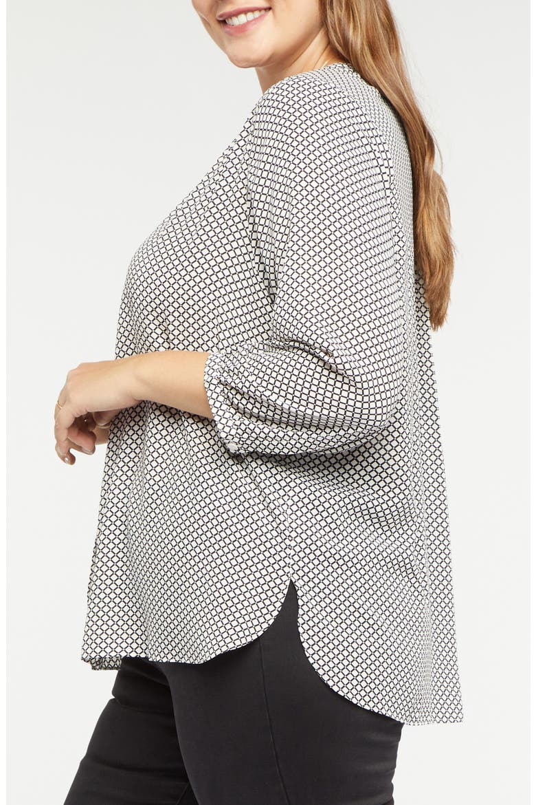 Semisheer Pintuck Blouse, Alternate, color, BARLOW GEO