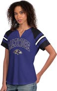 STARTER Women's Starter Purple Baltimore Ravens Game On Notch Neck Raglan T-Shirt