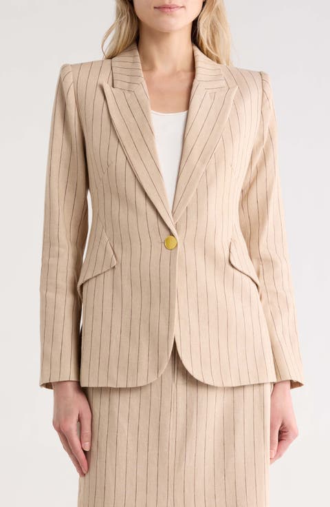 Chamberlain Pinstripe Linen Blend Blazer