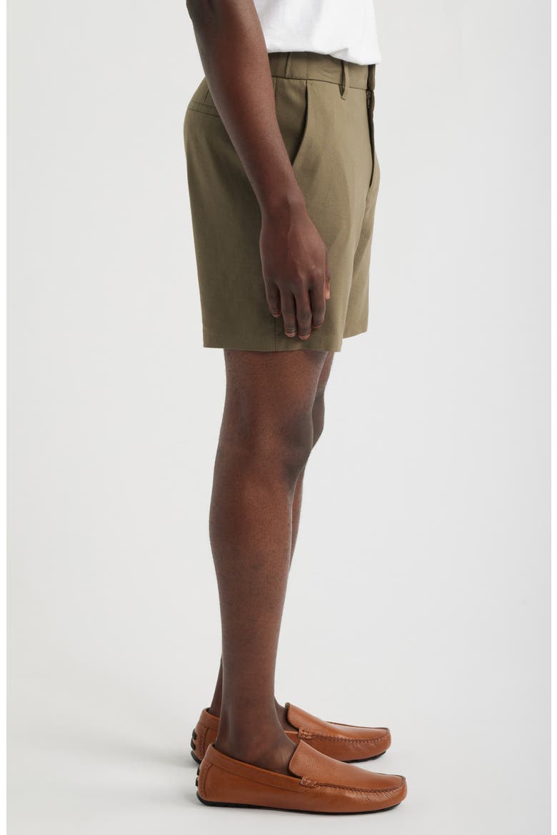 Linen Blend Shorts, Alternate, color, OLIVE TUNDRA