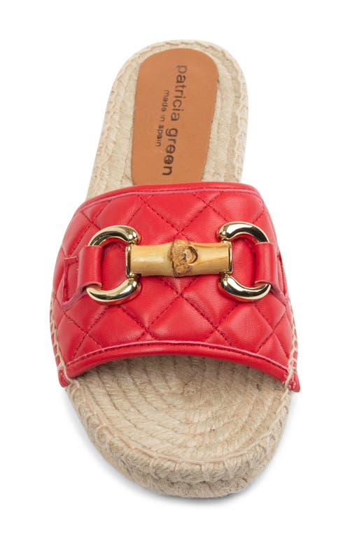 Shop Patricia Green Veronica Espadrille Slide Sandal In Red Leather