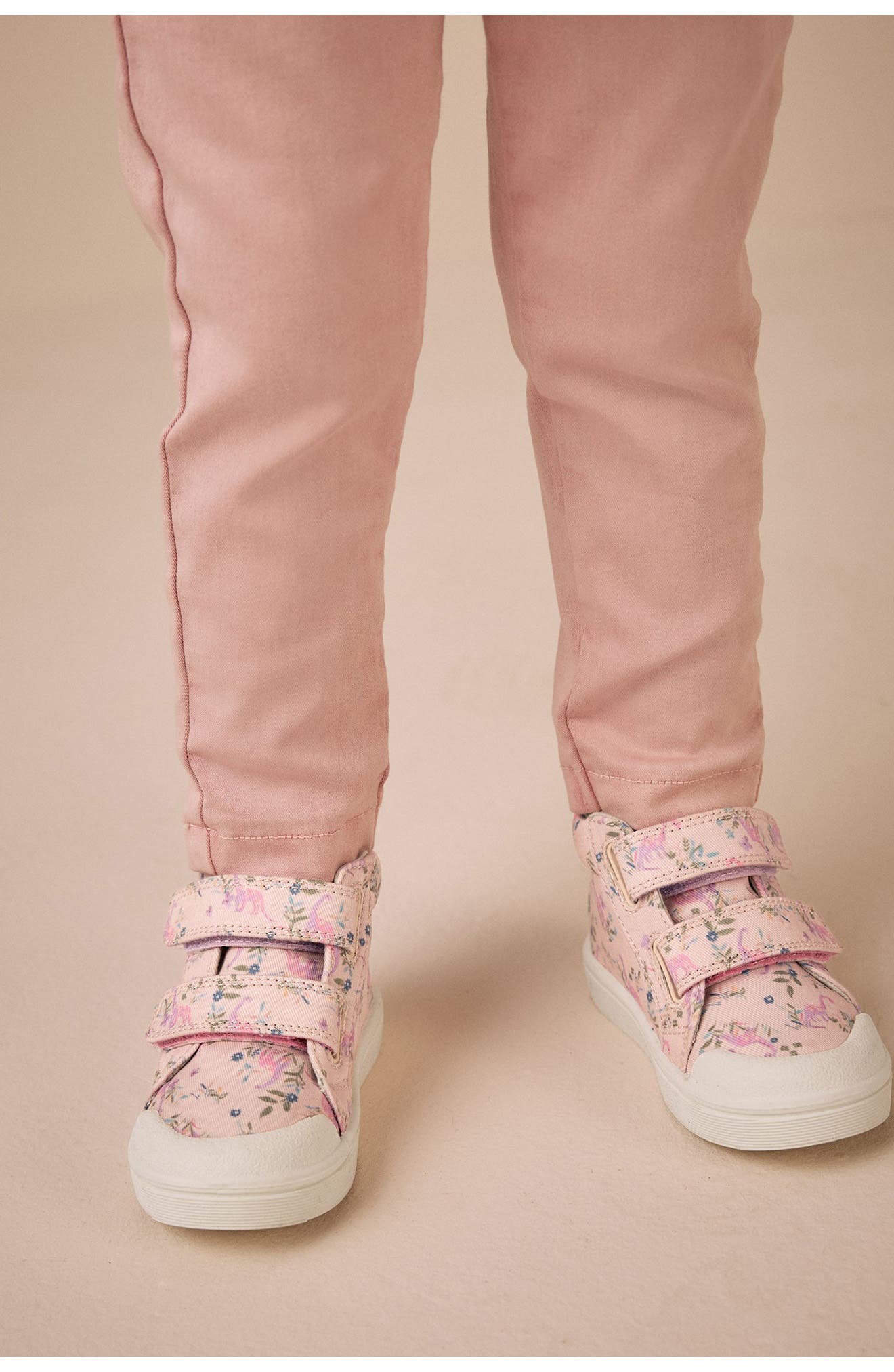 NEXT Kids' Floral Dino High Top Sneaker, Alternate, color, 