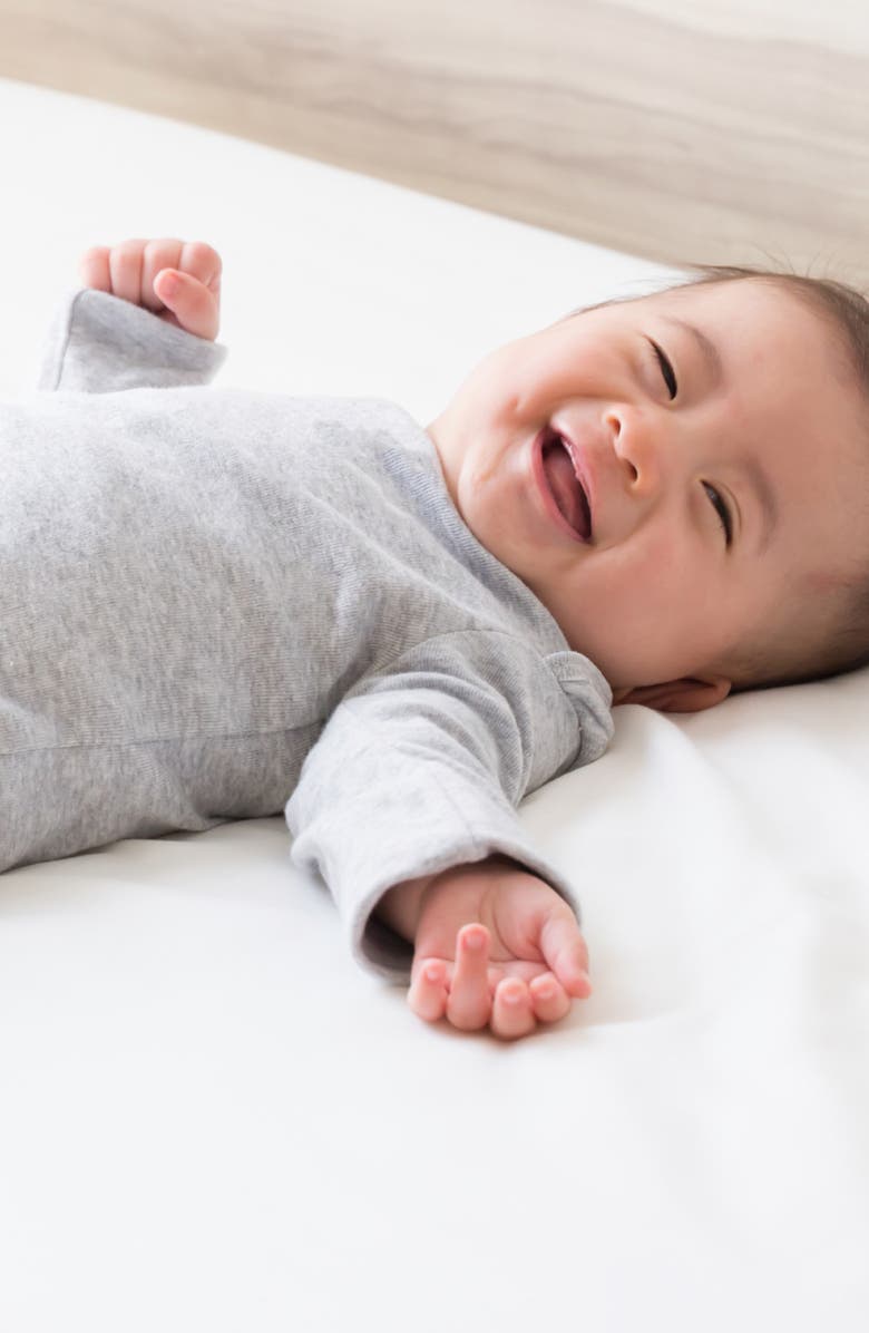 BUTTERBLU Blake Long Sleeve Organic Cotton Assorted 5-Pack Bodysuits, Alternate, color, Stone