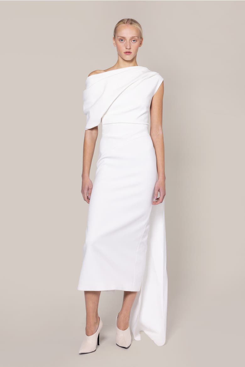 Maite Crepe Bridal Dress, Main, color, Ivory