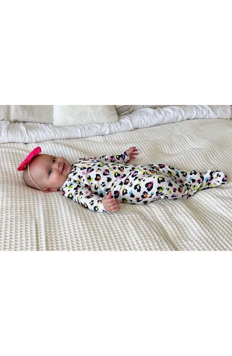 Bellabu Bear Kids' Rainbow Leopard Convertible Footie Pajamas, Alternate, color, 