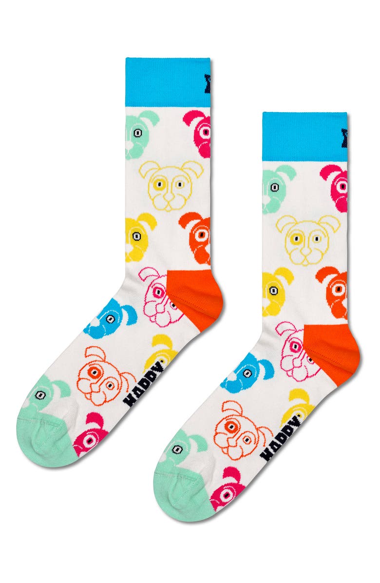 Happy Socks Mixed Dog 3-Pack Assorted Crew Socks Gift Set, Alternate, color, Navy