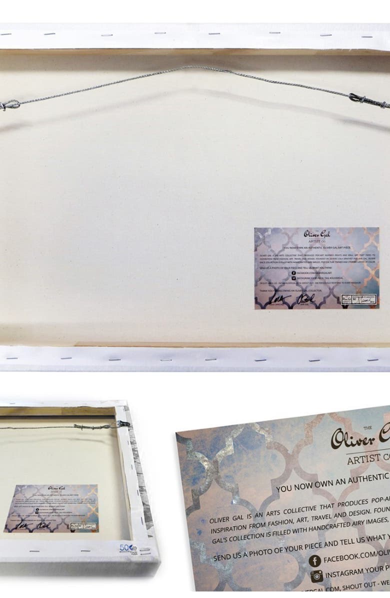 Oliver Gal Paradise Found Muted Blue Wide Canvas Art - 24"x60", Alternate, color,