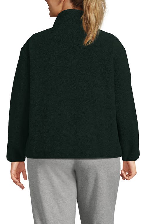 Lands' End Plus Size Half Zip Cozy High Pile Fleece Pullover In Black