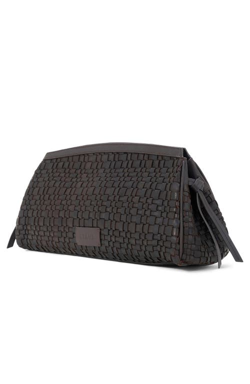 Staud Maude Woven Leather Clutch Bag