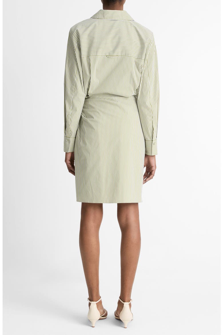 Furrow Stripe Long Sleeve Wrap Shirtdress, Alternate, color, HERBARIA/OFF WHITE
