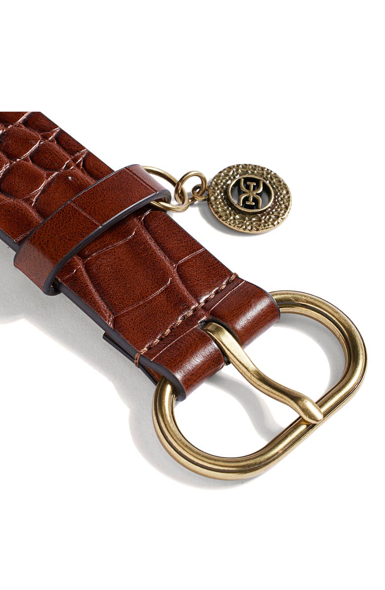 Sam Edelman Croc Embossed Link Belt, Alternate, color, Brown