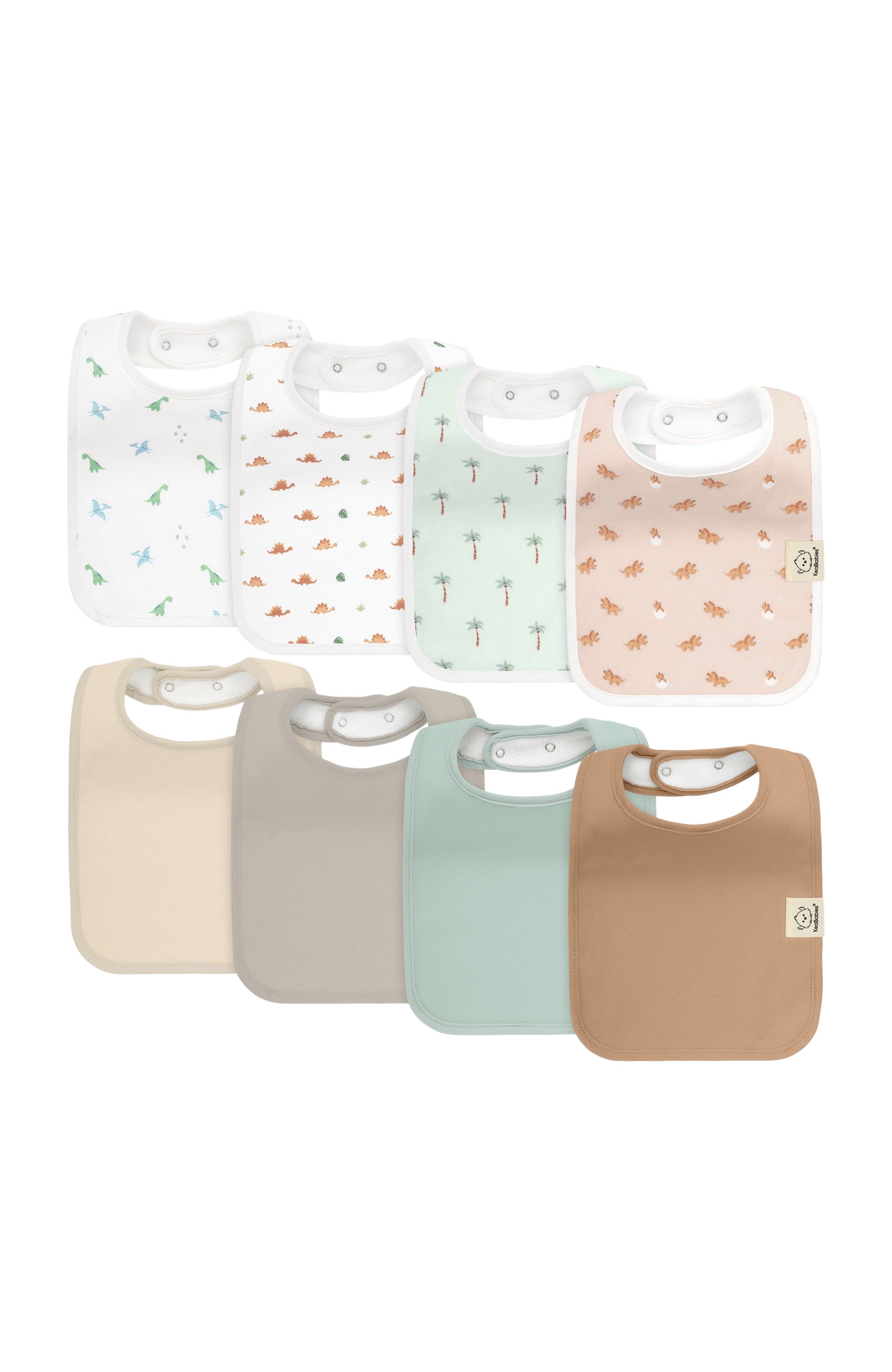KeaBabies 8-Pack Coast Drool Bibs in Roarsome 