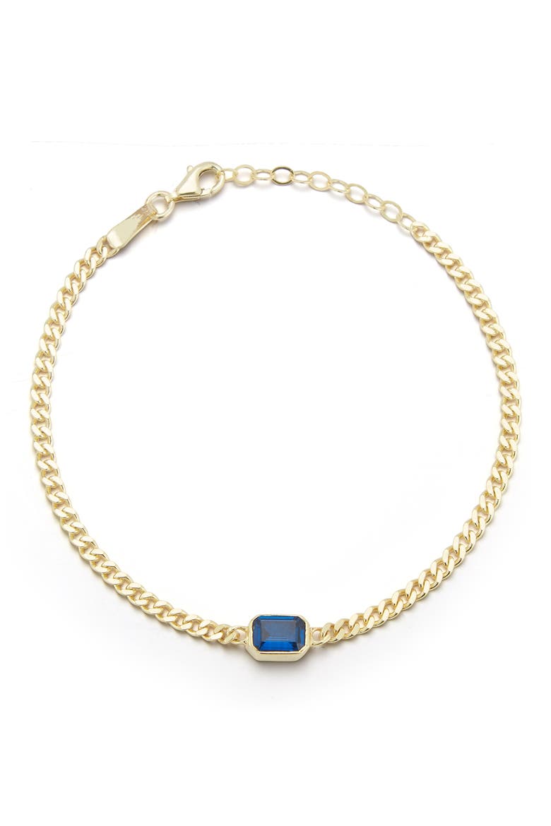 Cubic Zirconia Curb Bracelet, Main, color, GOLD