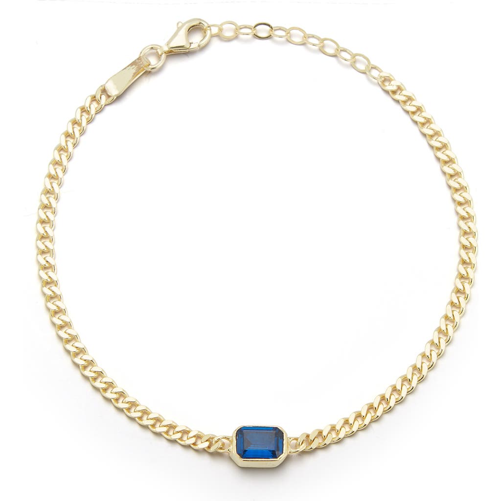 Chloe & Madison Chloe And Madison Cubic Zirconia Curb Bracelet In Gold
