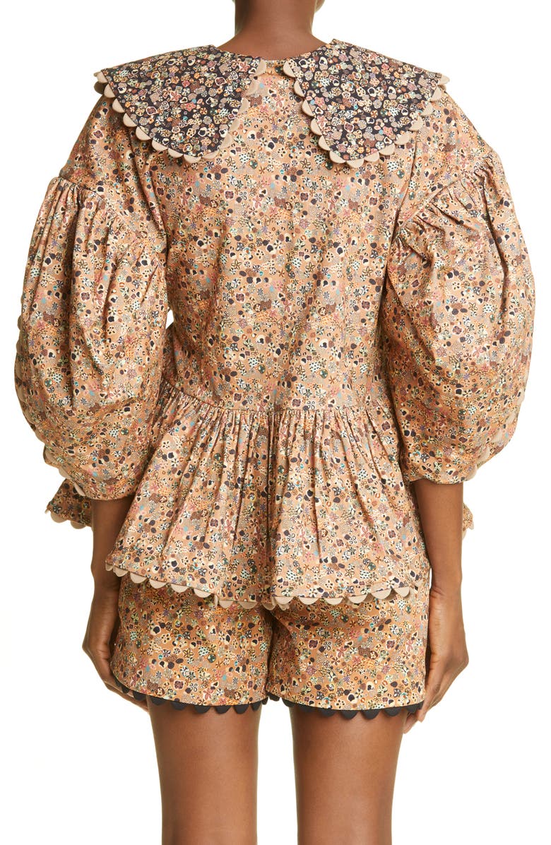 Kika Vargas Shona Print Wrap Top with Overlay, Alternate, color, 