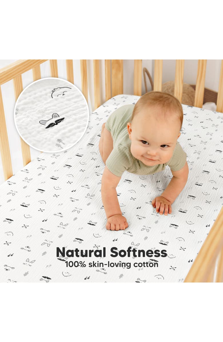 KeaBabies 2-Pack Lyra Muslin Crib Sheets, Alternate, color, Nordic