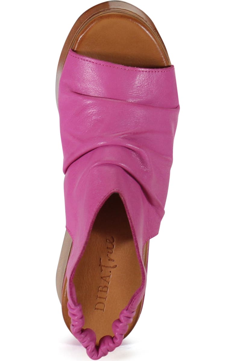 DibaTrue SMALL TOWN Ruched Leather Slingback Wedge, Alternate, color, Fushia