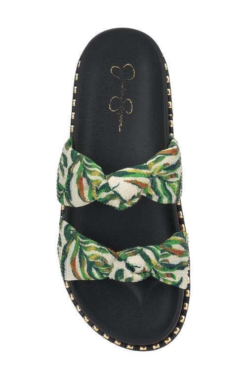 Jessica Simpson Caralyna Platform Slide Sandal In Green Multi