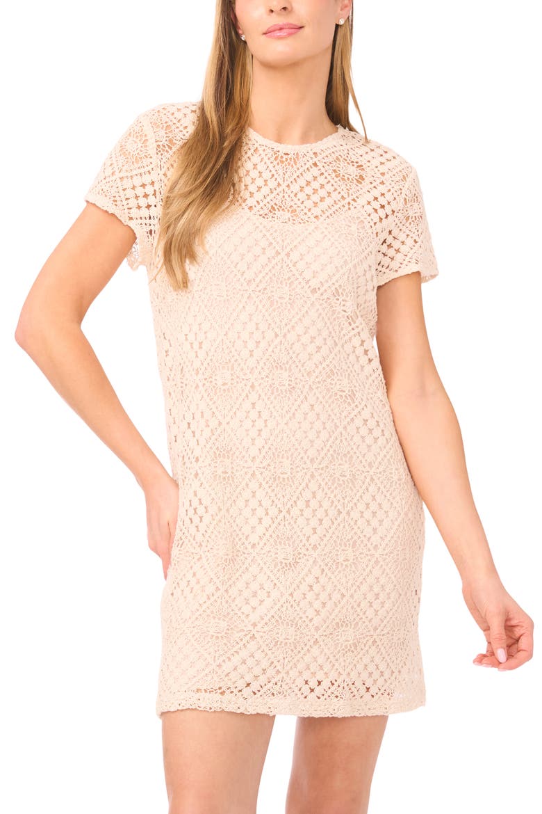 Wren Open Stitch Shift Dress, Alternate, color, NATURAL