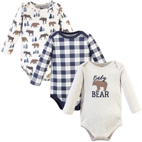 Cotton Long-Sleeve Bodysuits 3-Pack (Baby)