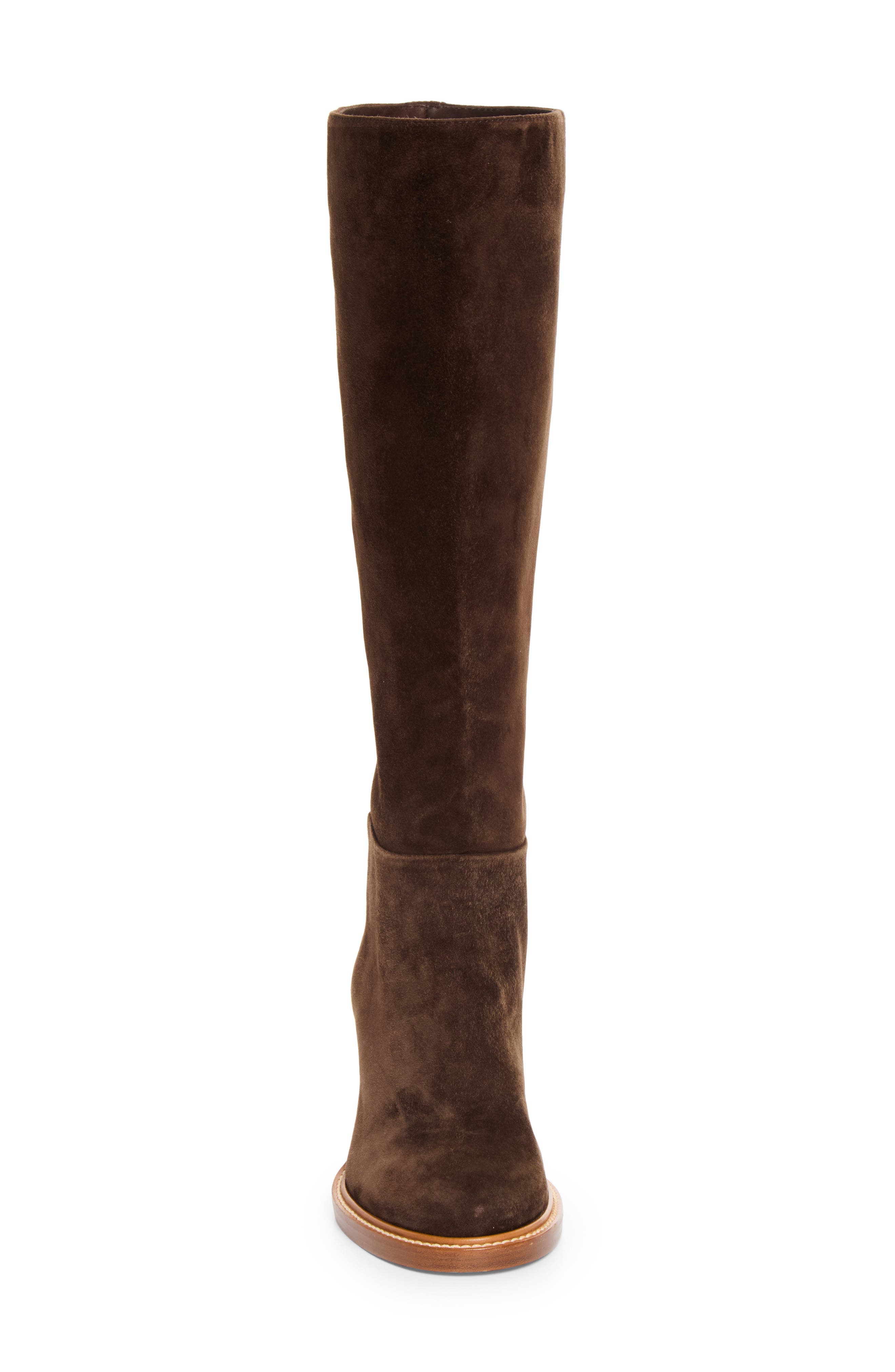 Bocca Suede Knee High Boot, Alternate, color, DARK CHOCOLATE