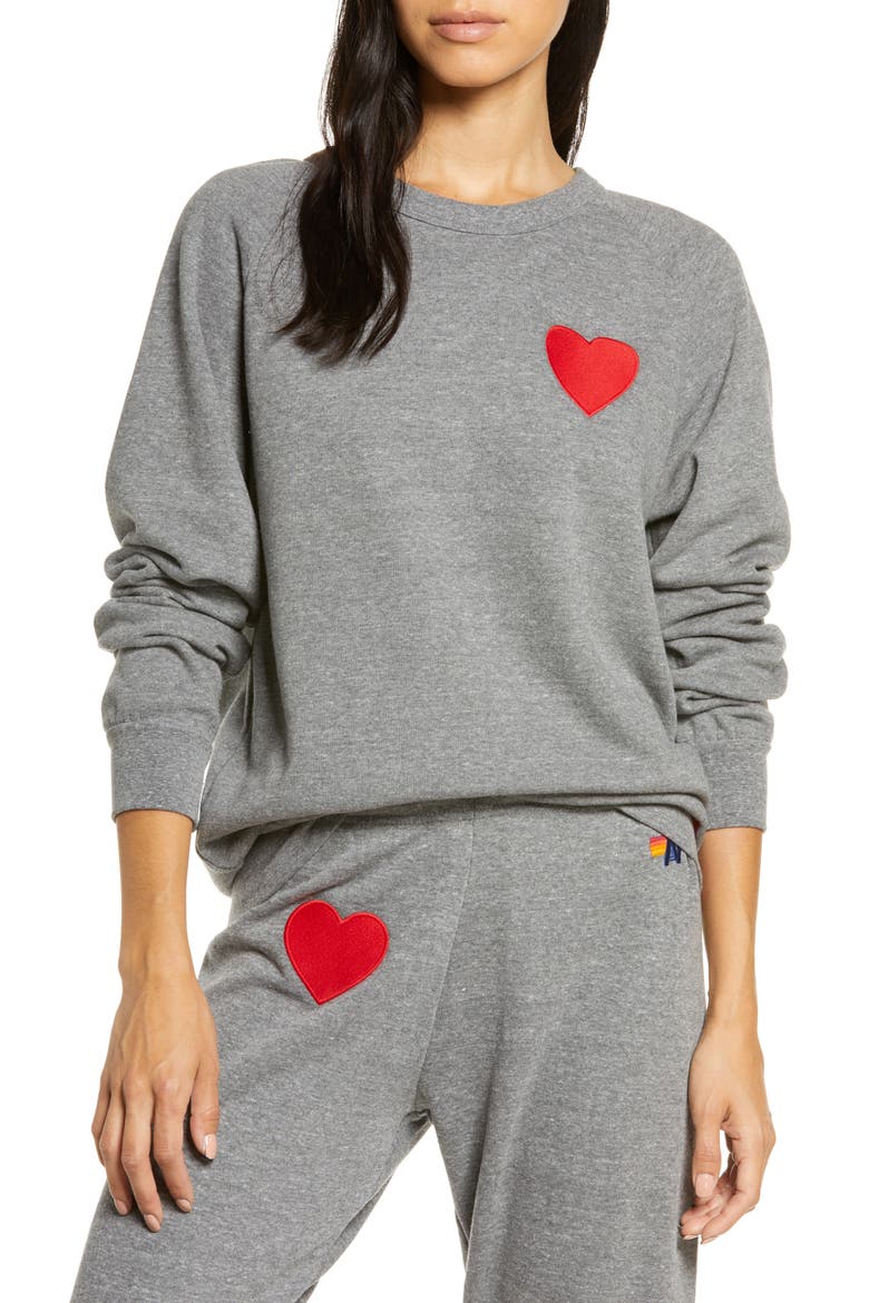 Heart Sweatshirt, Main, color, HEATHER GREY