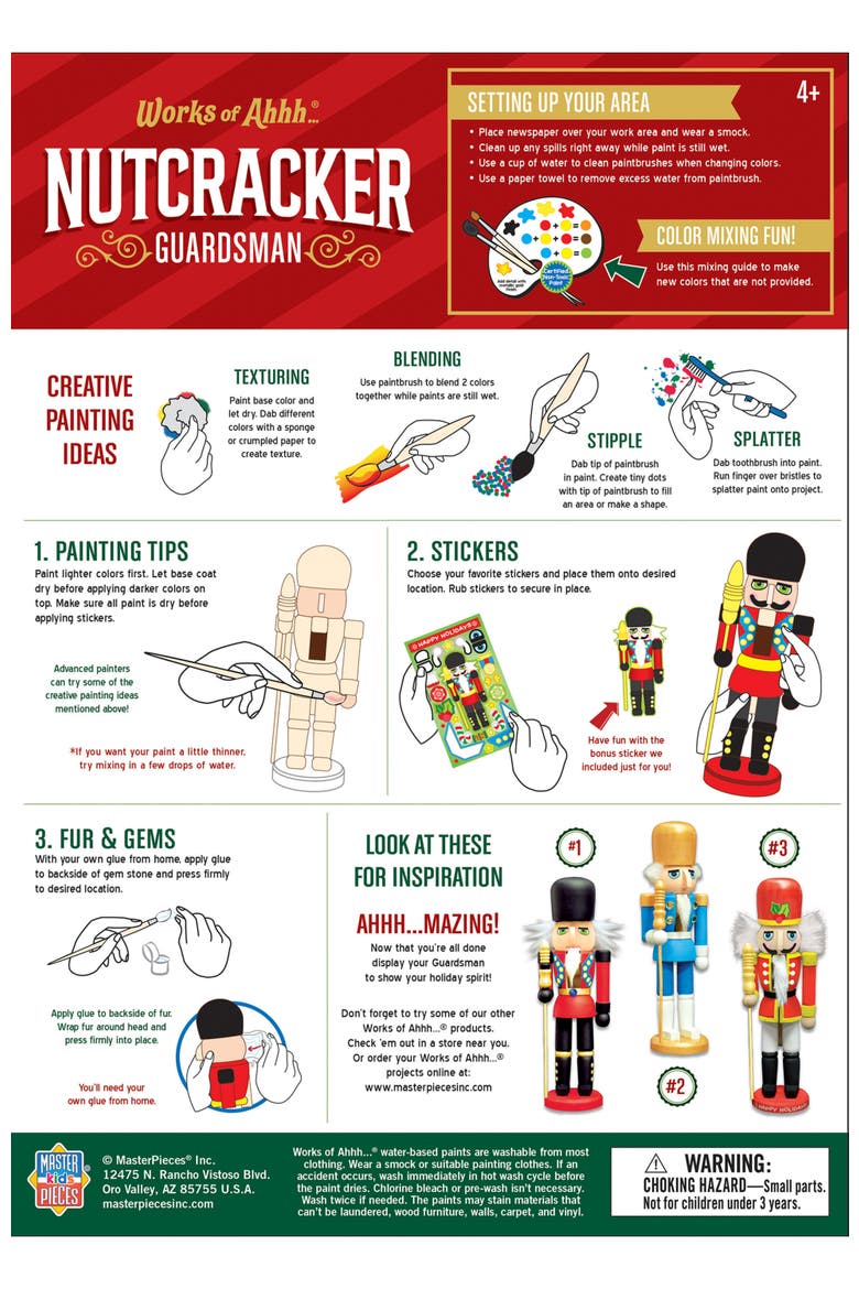 Nutcracker Guard Wood Craft Kit, Alternate, color, Multicolor