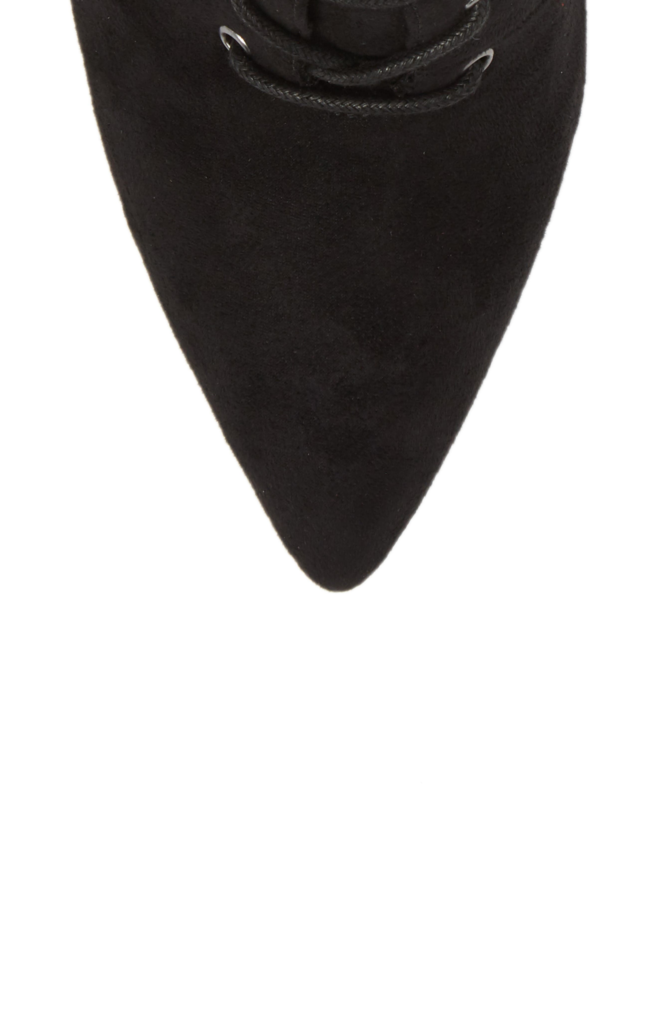 Mila Corset Bootie, Alternate, color, BLACK FAUX SUEDE