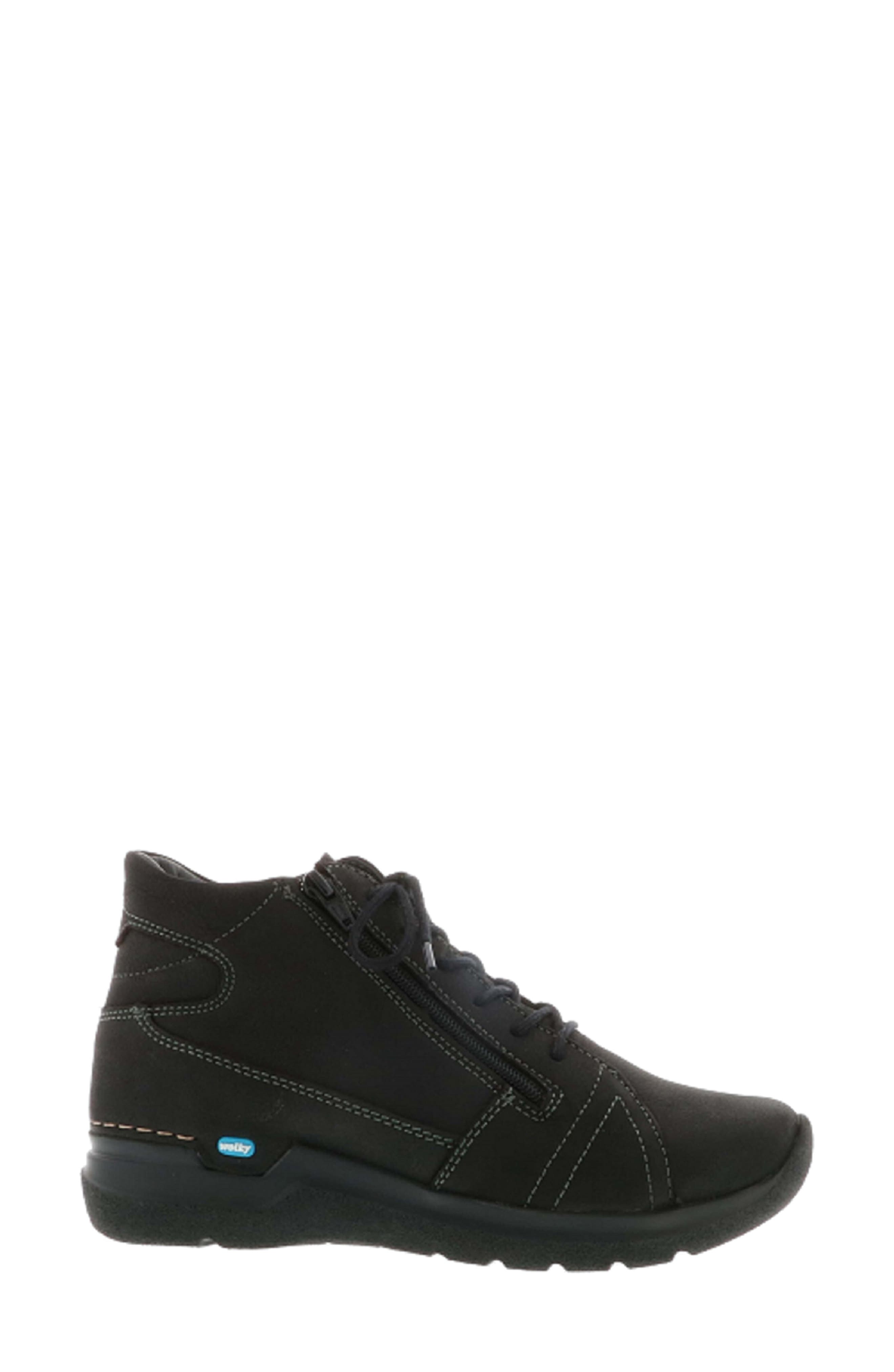 Wolky Why Water Resistant Sneaker, Main, color, Black Nubuck