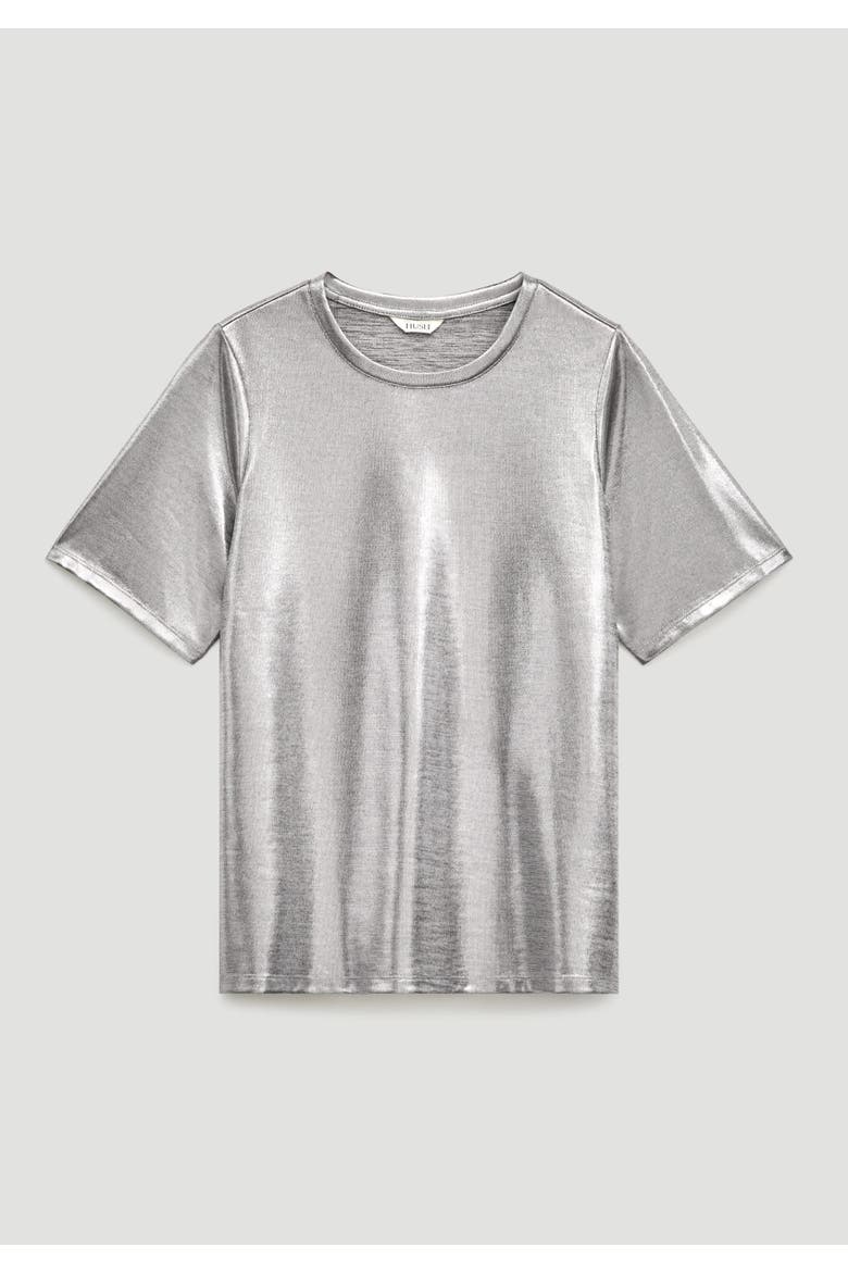 Reece Crew-Neck Short Sleeve T-Shirt, Alternate, color, Silver Metallic