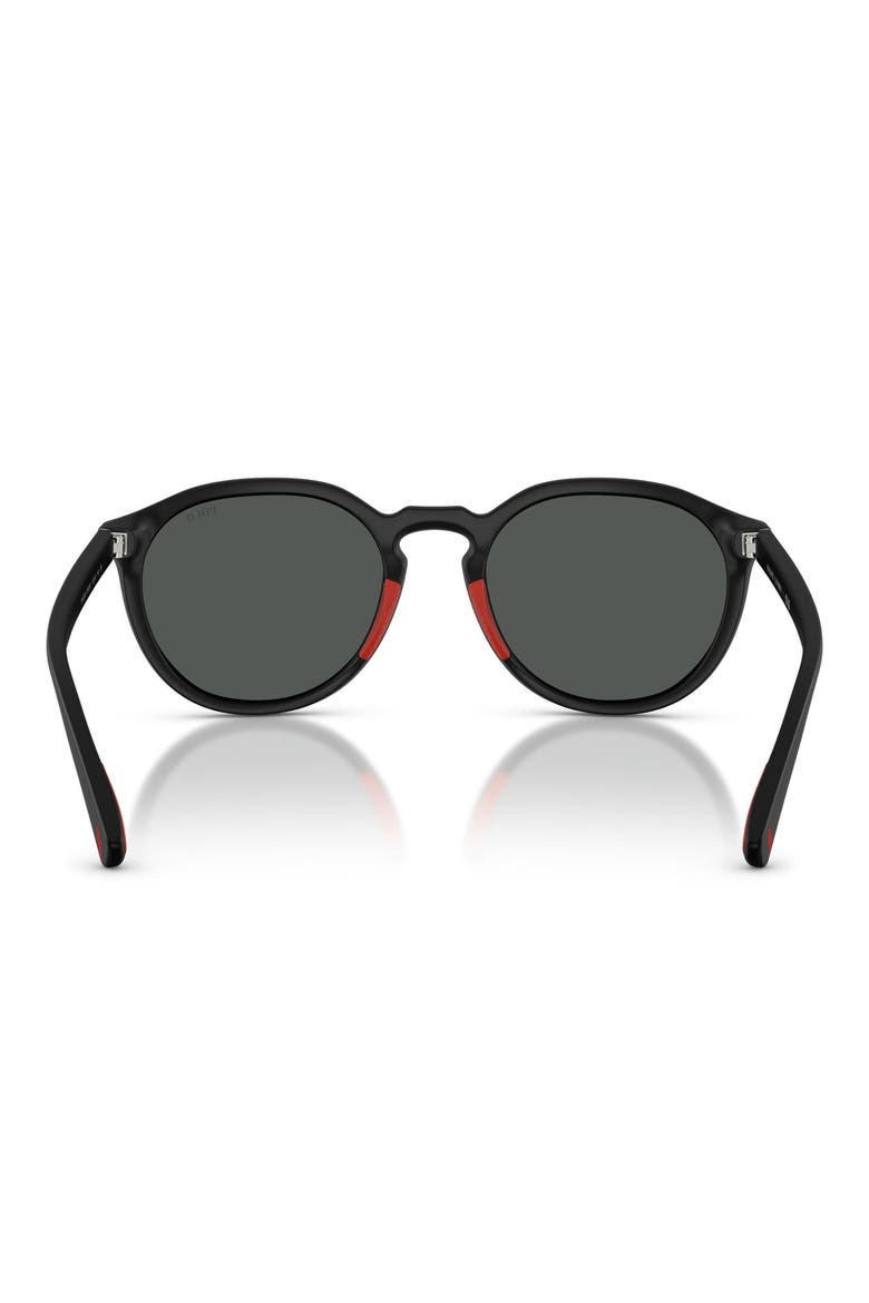 53mm Round Sunglasses, Alternate, color, MATTE BLACK / DARK GREY