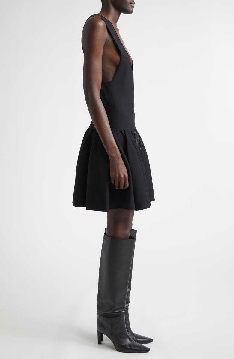 Brandon Maxwell The Cleo Mini Sweater Dress, Alternate, color, Black