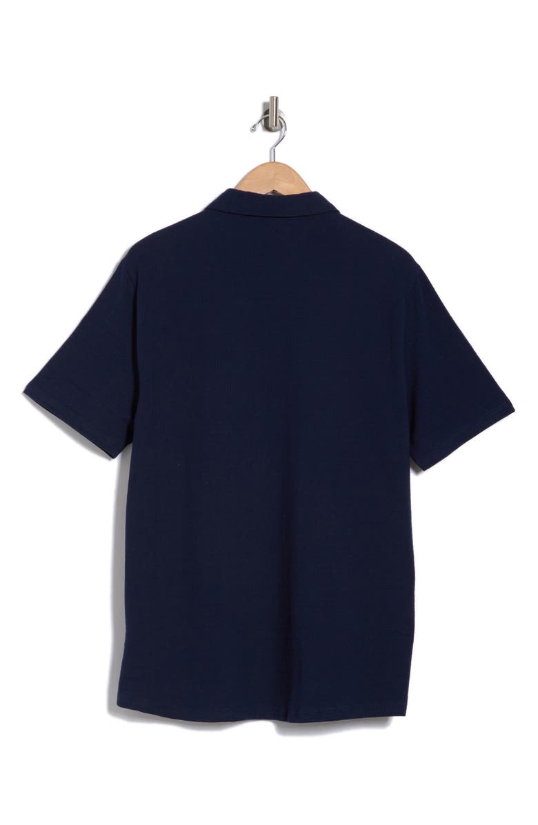 WESTZEROONE Freeson Short Sleeve Stretch Cotton Button-Up Shirt, Alternate, color, Blue Night