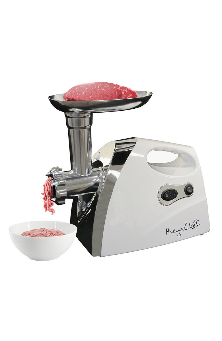 Megachef 1200 Watt Powerful Automatic Meat Grinder for Household Use, Main, color, Grey