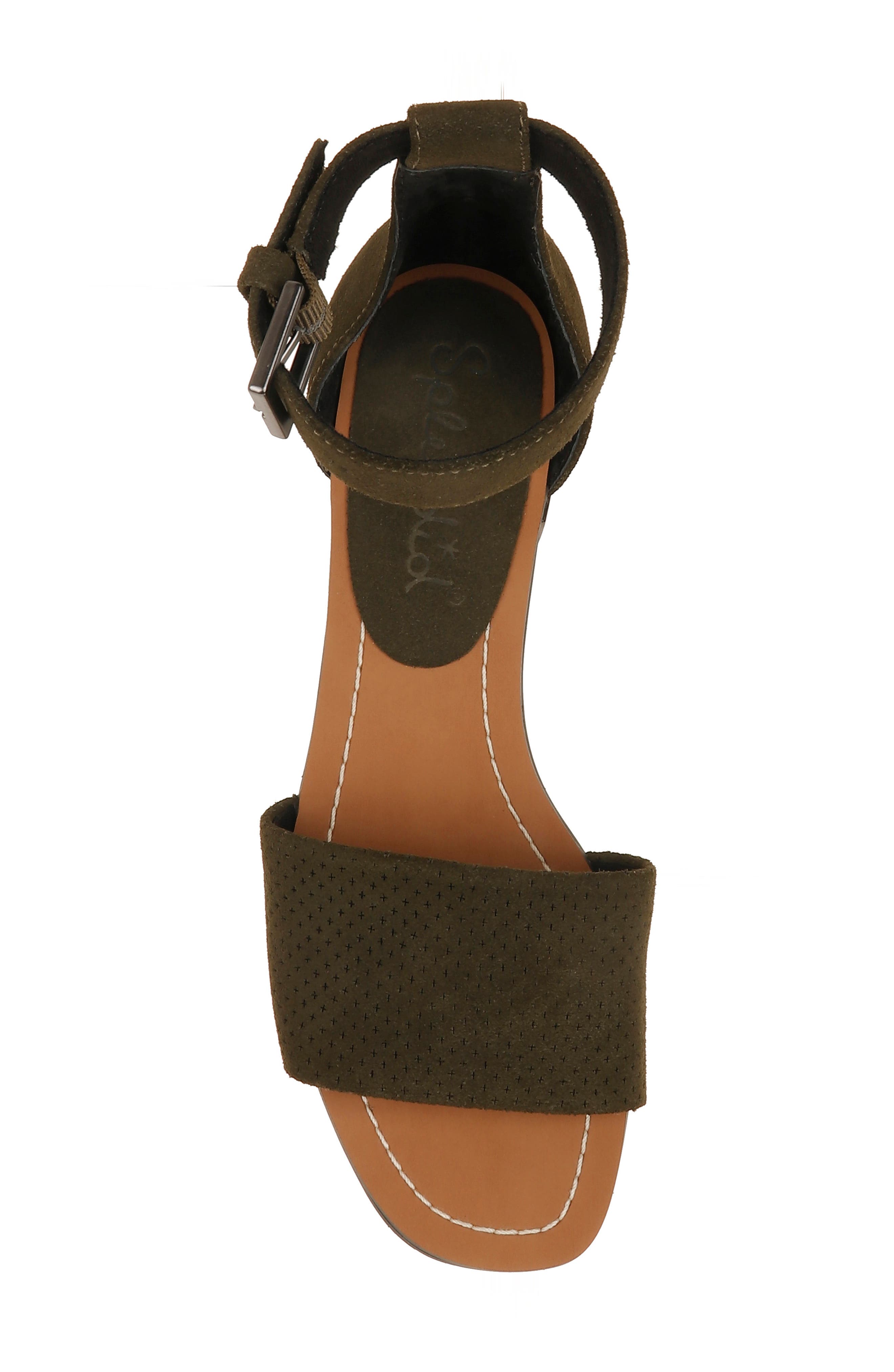 Lambert Ankle Strap Sandal, Alternate, color, FOREST GREEN SUEDE