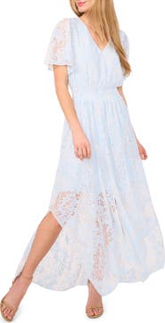 CeCe Lace Smocked Waist Maxi Dress