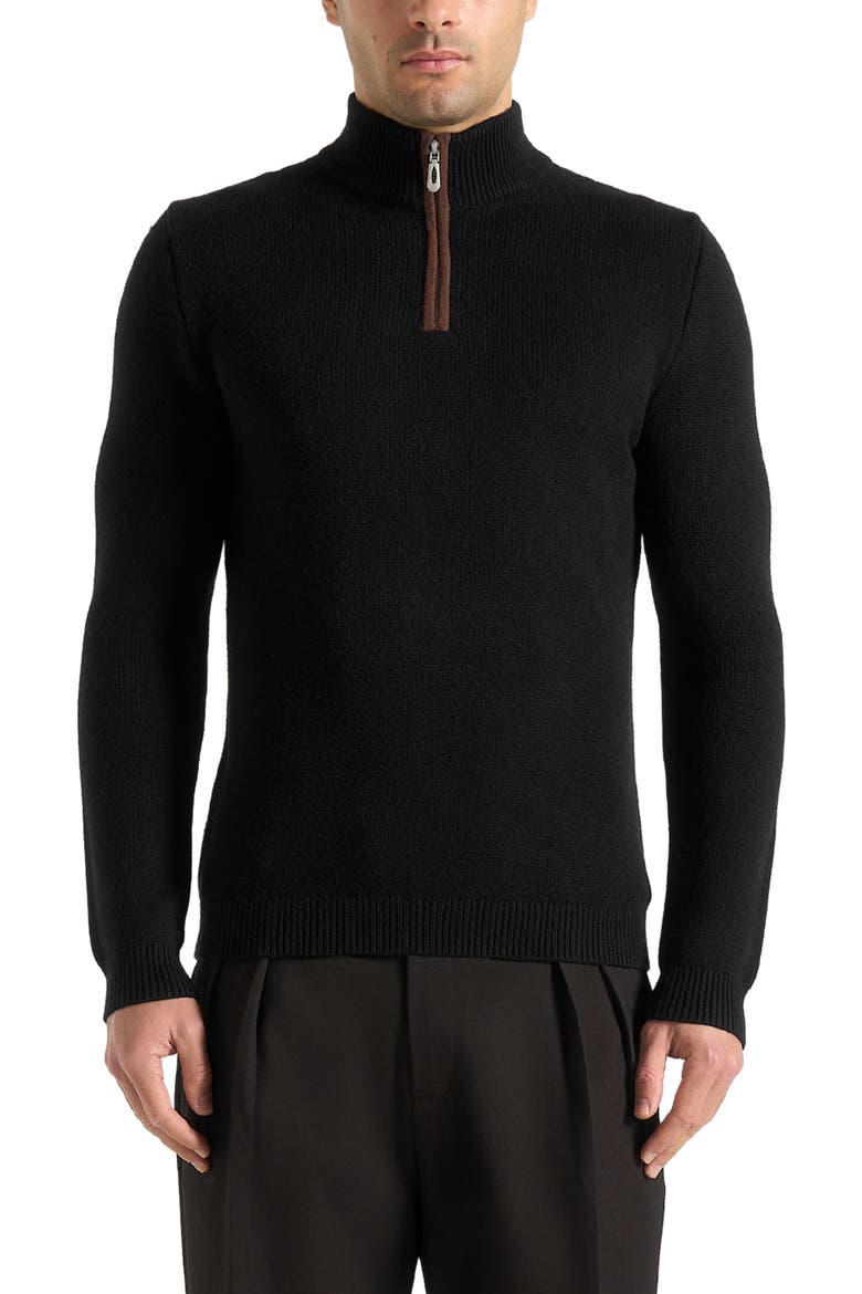 Torin Quarter Zip Knit Jumper, Alternate, color, Black