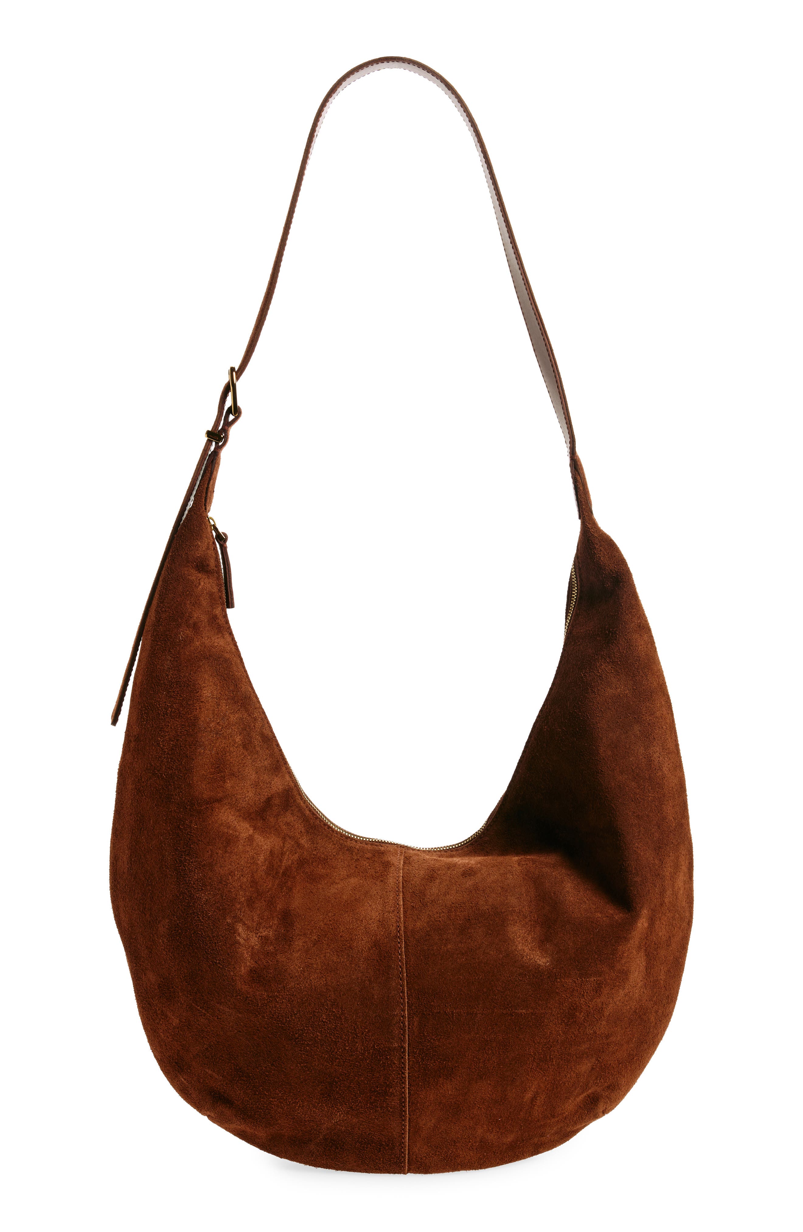 Madewell The Essential Curve Shoulder Bag, Alternate, color, Soft Mahogany