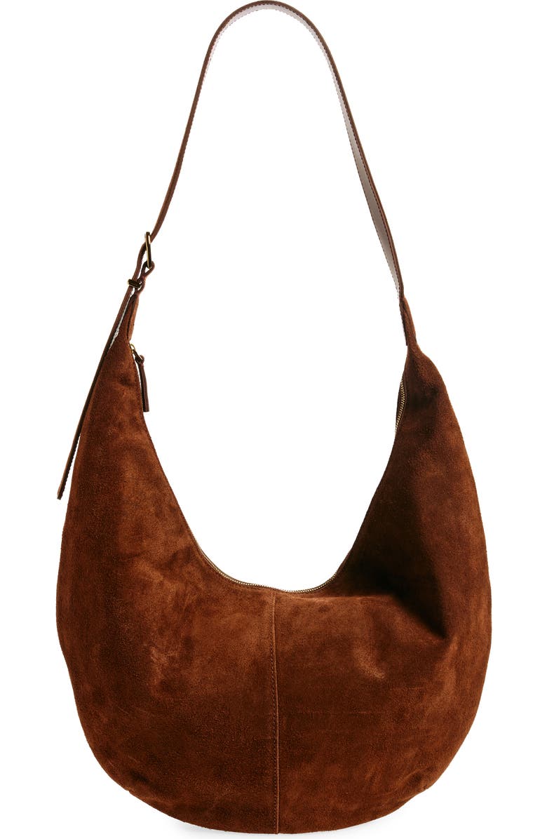 Madewell The Essential Curve Shoulder Bag, Alternate, color, Soft Mahogany