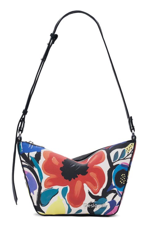 Floral Canvas Crossbody Bag