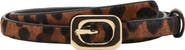 MANGO Skinny Leopard Print Genuine Calf Hair Belt