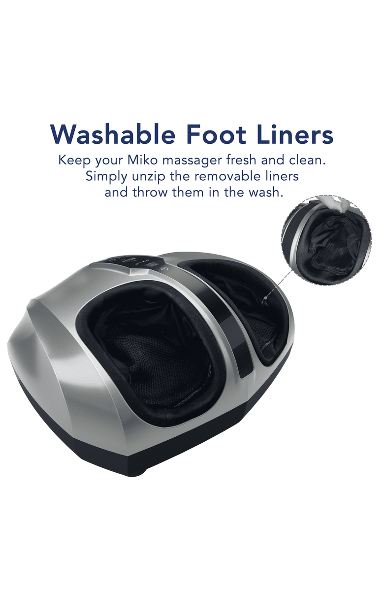 MIKO Shiatsu Foot Massager with Heat - 5 Settings, Alternate, color, Silver