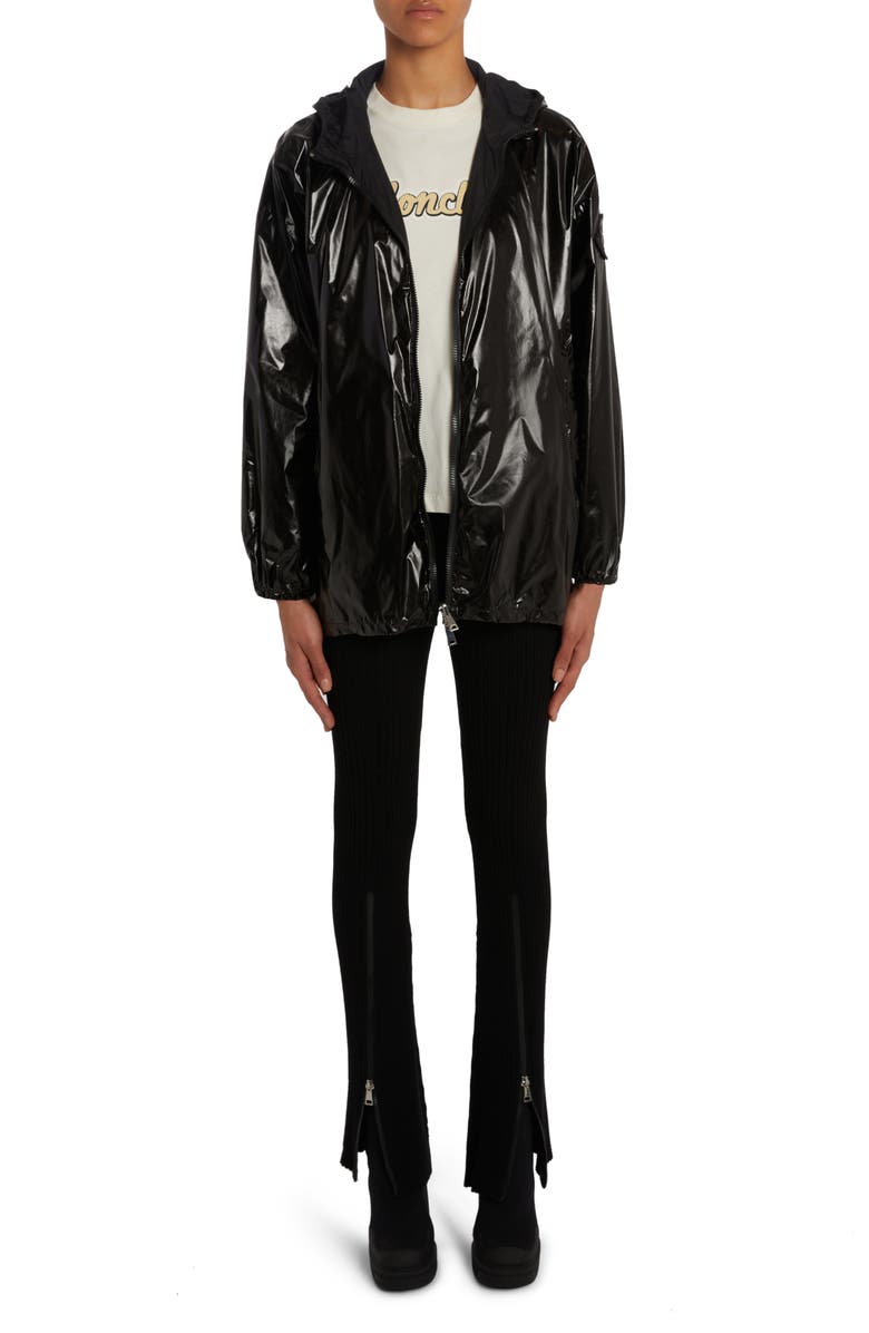 Moncler Jubba Glossy Nylon Hooded Jacket, Alternate, color, 
