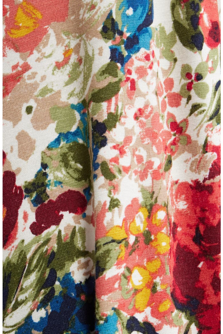 Empire Waist Jersey Maxi Dress, Alternate, color, RED MULTI