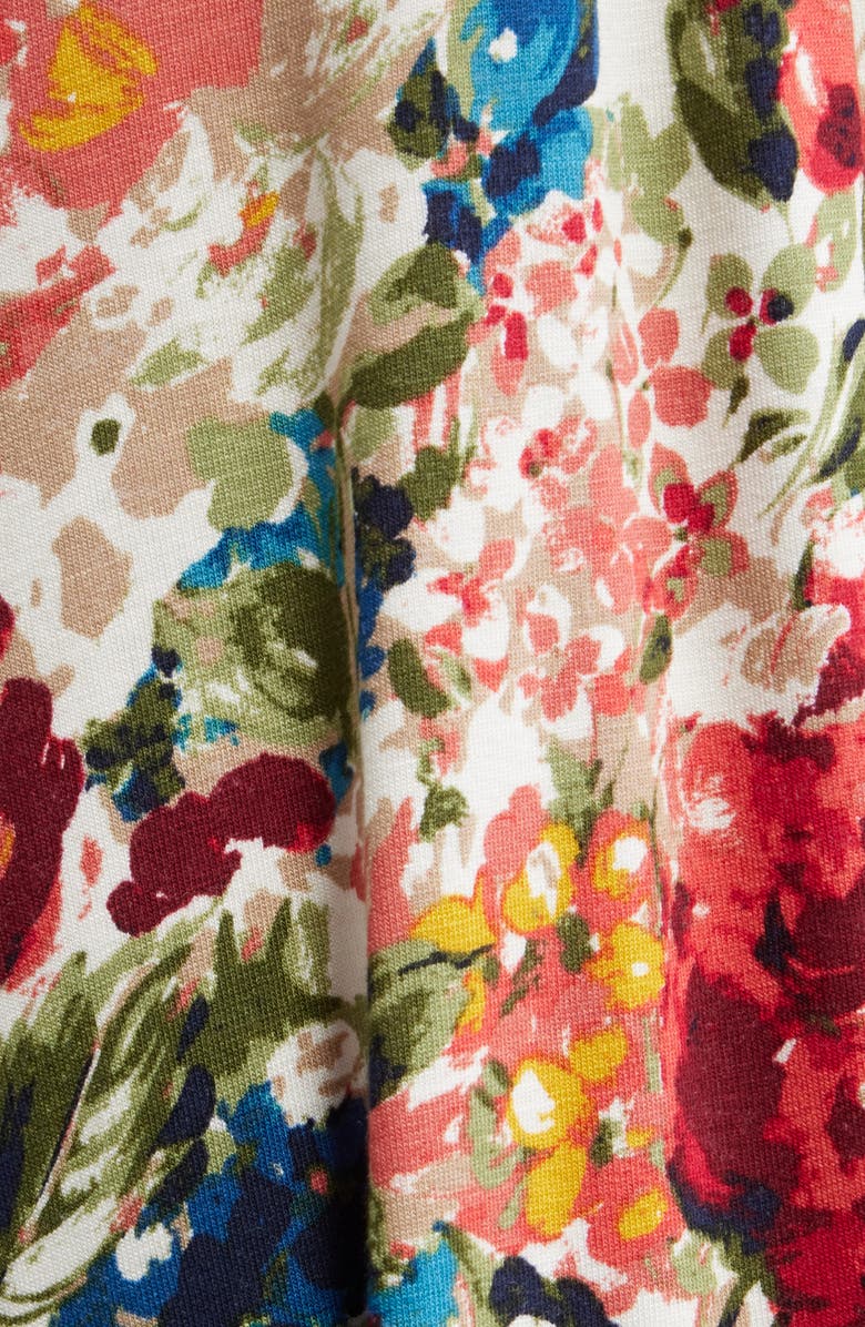 Loveappella Empire Waist Jersey Maxi Dress, Alternate, color, Red Multi