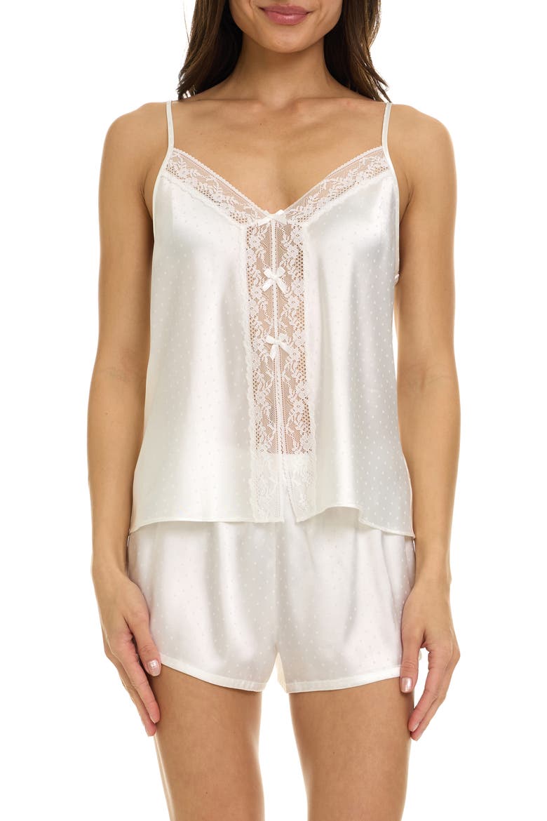 Tiana Swiss Dot Satin Short Pajamas, Main, color, IVORY