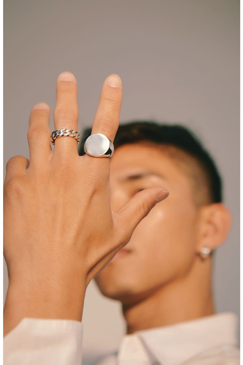 Cuban Chain Ring, Alternate, color, Silver