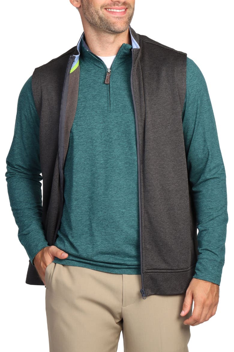 Luxe Fleece Golf Performance Vest, Main, color, CHARCOAL